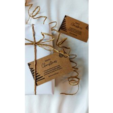 Çikoleyt Design Kraft Merry Christmas - Mutlu Seneler Yeni Yıl Kartı 5 x 8 cm 20 Adet