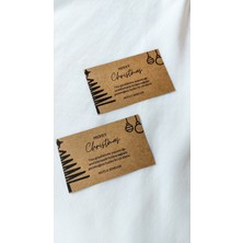 Çikoleyt Design Kraft Merry Christmas - Mutlu Seneler Yeni Yıl Kartı 5 x 8 cm 20 Adet