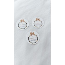 Çikoleyt Design Merry Christmas - Yeni Yıl, Yılbaşı Etiketi - Delikli 4 x 4 cm 50 Adet