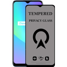 Kzy Realme C25S Tam Kaplayan Privacy Hayalet Temperli Ekran Koruycu Cam