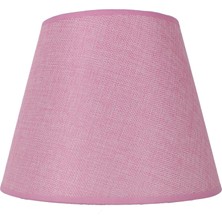 Dekovien Modern Ahşap Ayaklı Kumaş Pembe Abajur