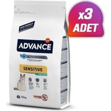 Advance 3 Adet -  Sensitive Somonlu Kısırlaştırılmış Hassas Kedi Maması 1.5 kg