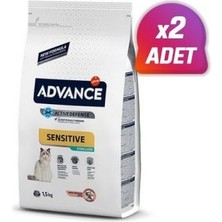 2 Adet - Advance Sensitive Somonlu Kısırlaştırılmış Hassas Kedi Maması 1.5 kg