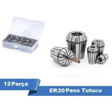 Tutex ER20 Cnc Freze Torna Takım Tutucu Pens Seti 12 Parça