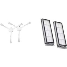 Srfn Ticaret Xiaomi Mi Robot Vacuum Mop Essential 2 In 1 Robot Süpürge ve Paspas Aksesuar Seti: 2 Adet Hepa Filtre - 2 Adet Yan Fırça
