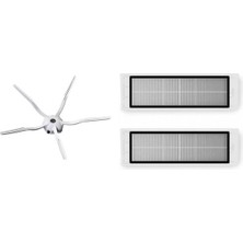 Srfn Ticaret Roborock S5-S50-S51-S55-S6-S6 Pure-S5 Max Aksesuar Seti: 2 Adet Hepa Filtre - 1 Adet Yan Fırça