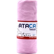 Ataca Tekstil Penye 100x200 Cm Pamuklu Lastikli Çarşaf Pembe