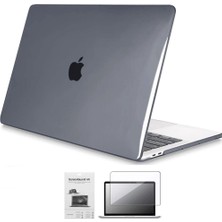 Codegen Apple 13" Macbook Pro M2 A2686 Kristal Gri Kılıf Koruyucu + Ekran Filmi