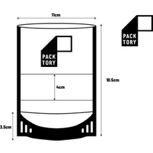 Packtory  Pencereli Kraft Kilitli Doypack Ambalaj 11 x 18,5 + 3,5 cm. 100 gr. - 50 Adet