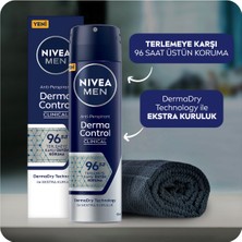 NIVEA Men Derma Control Clinical Erkek Sprey Deodorant 150ml,96 Saat Üstün Koruma,DermaDry Technology ile Ekstra Kuruluk