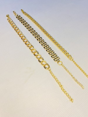 Bers Aksesuar Kadın Altın Kaplama Saat Yanı Zincir Bileklik