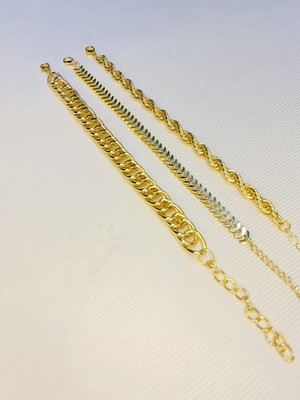 Bers Aksesuar Kadın Altın Kaplama Saat Yanı Zincir Bileklik