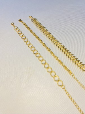 Bers Aksesuar Kadın Altın Kaplama Saat Yanı Zincir Bileklik