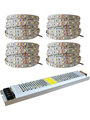 Amber LED 4040 Yeni Nesil İç Mekan Şerit Led Günışığı 20 Metre + 33 Amper 400 Watt Led Trafo