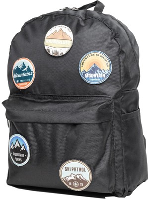 Perlotus Değiştirilebilir Dağcılık Temalı Unisex Patch Günlük Spor Sırt Çantası