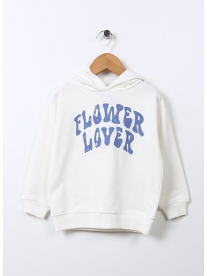 Limon Baskili Kız Çocuk Ekru Sweatshirt Grow Girl