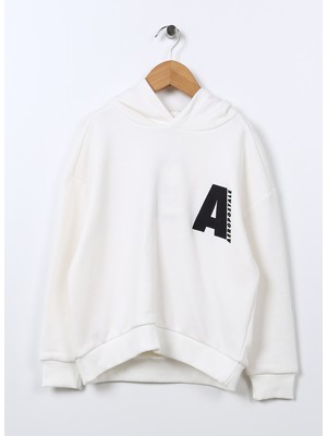 Aeropostale Baskılı Erkek Çocuk Ekru Sweatshirt 22WAB08