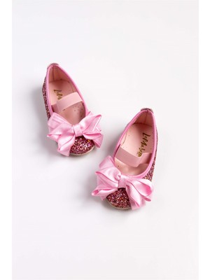 Le Mabelle Pembe  Fiyonklu Simli Kız Çocuk Ayakkabı