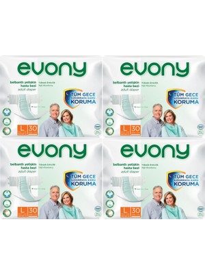 Evony Hasta Bezi Yetişkin Bel Bantlı Tekstil Yüzey L-Büyük Boy 120 Adet (4pk*30)
