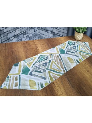 Çeyiz Diyarı Geometrik Lüx Runner Yeşil