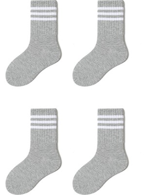 Bgk 4 Çift Çocuk Çizgili Mevsimlik Çorap