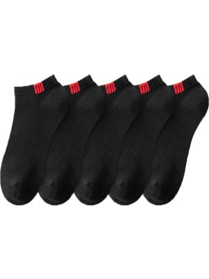 Bgk Unisex Spor Patik Çorap 5'li Paket – Yüksek Lifli Pamuk, Ter Emici ve Destekli Düz Desen Günlük Kullanım