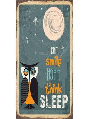Hayat Poster Uyku (10 cm x 20 Cm) Mini Retro Ahşap Poster