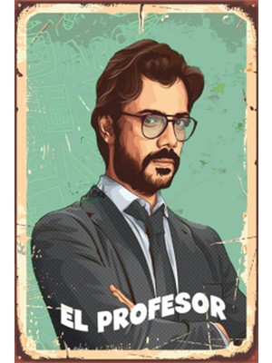 Hayat Poster La Casa De Papel El Profesör Retro Ahşap Poster