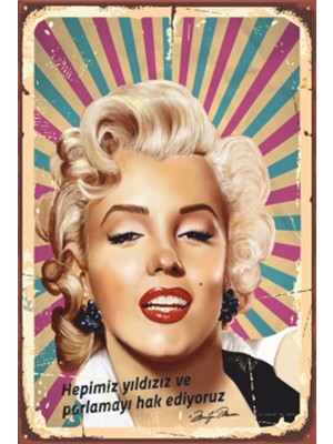 Hayat Poster Marilyn Monroe Yıldız  Retro Ahşap Poster