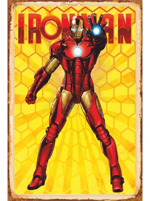 Hayat Poster Ironman Süper Kahramanlar Retro Ahşap Poster