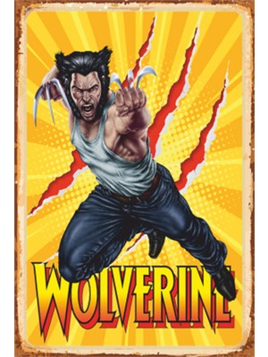 Hayat Poster Wolverine Süper Kahramanlar Retro Ahşap Poster