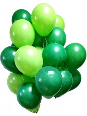 Hknys 35 Adet Metalik Balon (Koyu Yeşil - Açık Yeşil -Karışık)