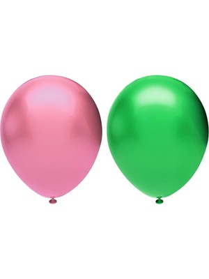 Hknys 15 Adet Metalik Balon (Koyu Yeşil - Pempe )- Helyum Gazı Uyumludur.-Dogum Günü Parti Balonları