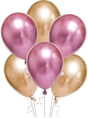 Hknys 40 Adet Renkli  Krom Balon (Aynalı Balon) 1 Kalite Krom Balon Aynalı Balon Helyum Uyumlu