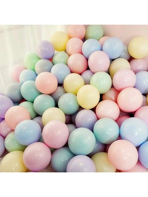 Hknys 100 Adet Makaron Soft Renkli  Renk Balon-Pastel-Soft Balon-Dogum Günü Parti Balonları