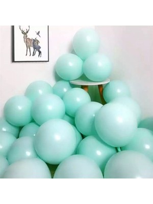 Hknys 40 Adet Makaron Soft Mint Yeşili Renk Balon-Pastel-Soft Balon-Dogum Günü Parti Balonları