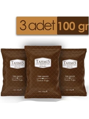 Tahmis Türk Kahvesi 100 gr 3'lü Paket Orta Kavrulmuş Geleneksel Lezzet Türkiye Menşeli