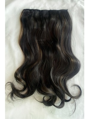 Takıştır Kahve Balyaj Isıya Dayanıklı Yarımay Çıt Çıt Dalgalı Saç 2h6# -60 cm 110GR