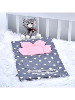 Ebabynest Big Star Serisi Koyu Gri Yıldız Pudra Kombin Alt Açma