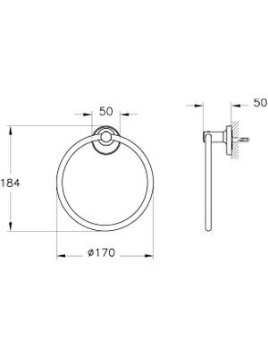 VitrA Base 300 A44110 Halka Havluluk, Krom