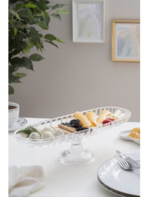 Glamis Cam Ayaklı Balık Model Kayık Tabak