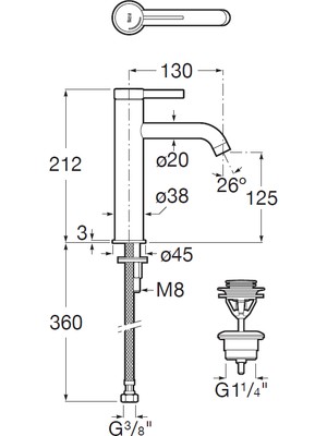 Roca Mezzo Lavabo Bataryası, Click Clack Sifonlu, Cold Start