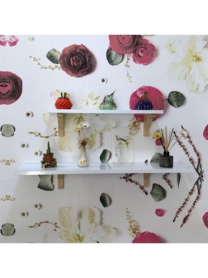 Turer Dekoratif 2'li Bayaz Duar Rafı (60X15 & 90X20)