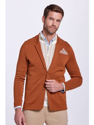 Hemington Extrafine Merino Triko Blazer Karamel Rengi Ceket