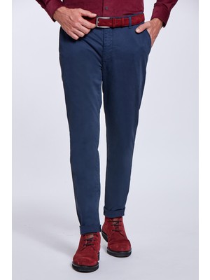 Hemington Pamuklu Lacivert Regular Fit Chino Pantolon
