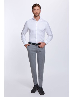 Hemington Pamuklu Gri Regular Fit Chino Pantolon