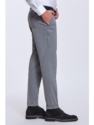 Hemington Pamuklu Gri Regular Fit Chino Pantolon