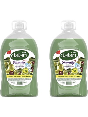 Dalan Family Sıvı Sabun Zeytin Mucizesi 3 Lt x 2 Adet Paraben ve Alkol İçermez