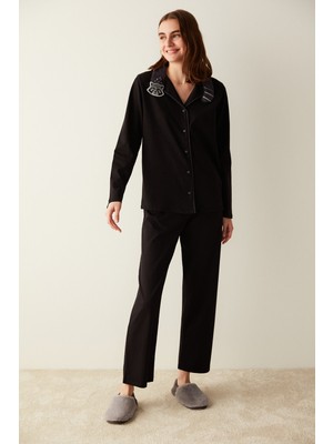 Penti Siyah Ringtail Gömlek Pantolon Pijama Takımı