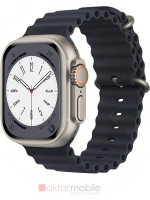 AktarMobile Apple Watch Ultra 49 mm Uyumlu Silikon Kordon Ocean Kordon Silindirik Kayış